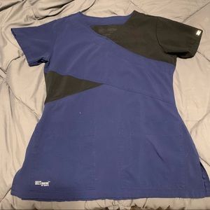 Navy/Black Color Block Grey’s Anatomy XS Scrub Top